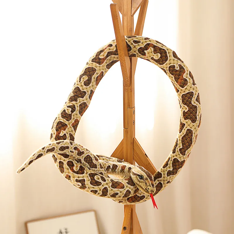 1pc 200cm Giant Snakes Plush Toy Simulation Long Golden Python Stuffed Snake Plushie Children Boys Gift Home Decoration