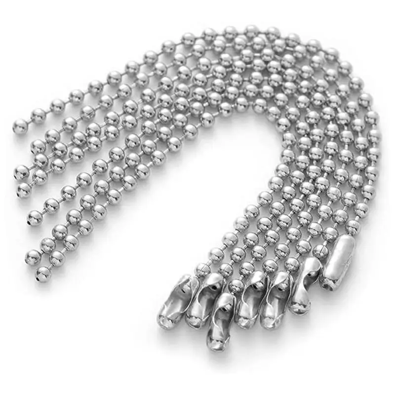 A52E Ball Bead Necklace Chain Keychain Dogtag Chains Necklace for DIY Jewelry Making