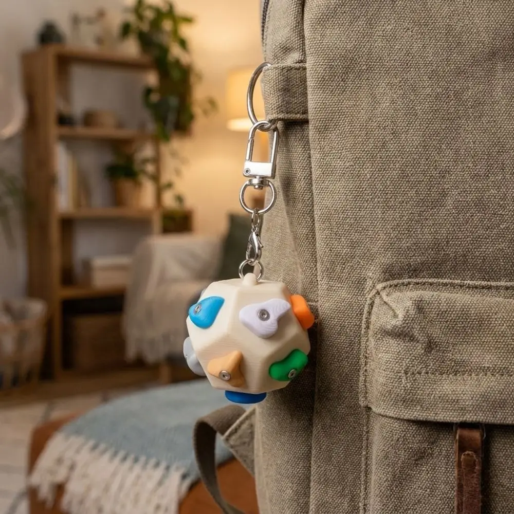 3D-gedruckter Mini-Klettergriff-Schlüsselanhänger, abnehmbarer Boulder, handgefertigter Schlüsselring für Kletterbegeisterte, realistisch und farbenfroh – Detail 6