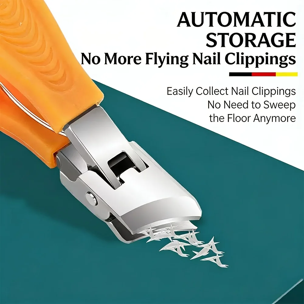 

Portable Nail Clippers Large Opening Automatic Retraction Anti-Splash Special Tool for Thick and Hard Nails Stainless Steel