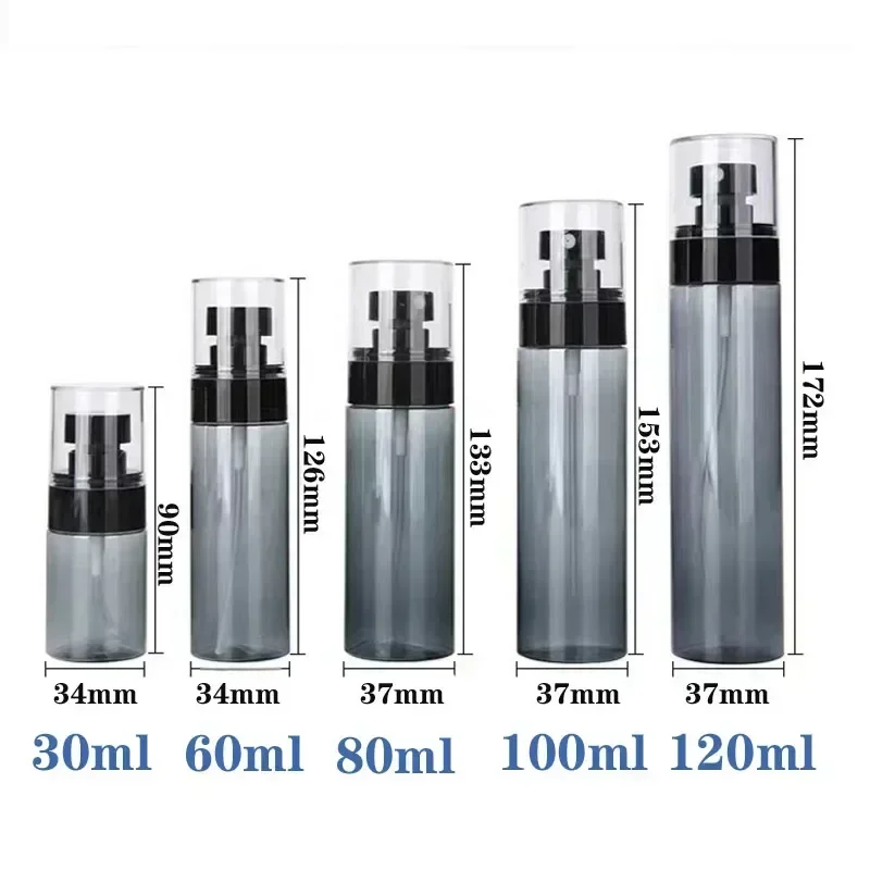 10 Stuks 30 Ml-100 Ml Mini Transparante Plastic Spuitflessen Draagbare Reizen Cosmetische Fijne Mist Spray Containers voor Vloeibare Alcohol