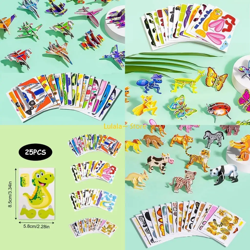 

Y4QA 25PCS/Set Toddlers Cartoon Animal Theme Puzzle Toy Children Building Block Toy Hand Eye Coordination Training Toy