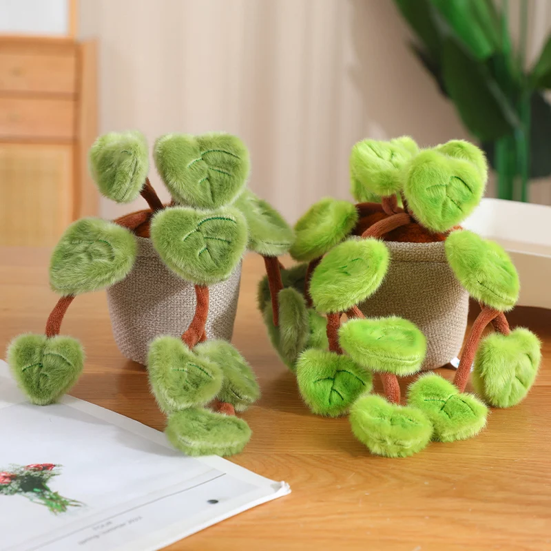18 cm große, künstliche Pothos-Plüschpflanze im Topf, Stofftier für Heimdekoration und als Geschenk – Detail 7
