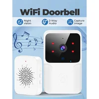 Timbre de vídeo con enlace WIFI de baja potencia, modelo recargable, timbre de visión nocturna, seguridad inteligente HD, 1 arrastre, 1 intercomunicador para el hogar