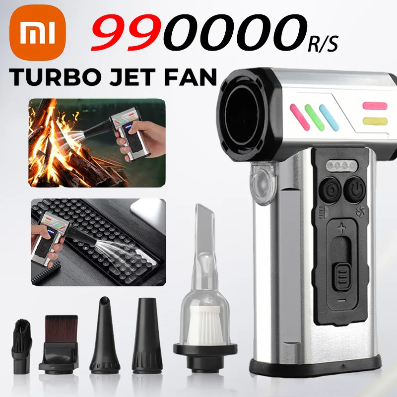 

Xiaomi 990000 об/мин турбоструйный вентилятор бесщеточный двигатель жестокий вентилятор портативный инструмент для очистки USB перезаряжаемый ручной вентилятор инструмент для ПК
