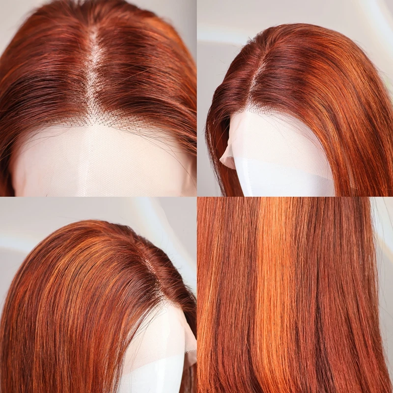 13x4 레이스 정면 인간의 머리 가발 4 350 생강 오렌지 스트레이트 짧은 밥 가발 인간의 머리 밥 하이라이트 가발 인간의 머리카락 판매 200