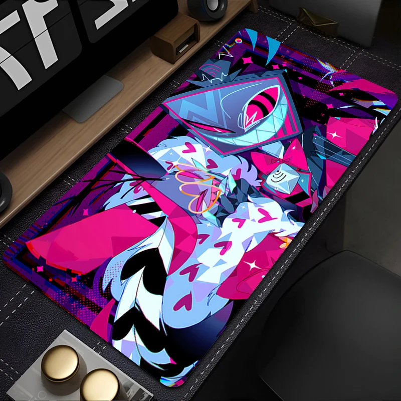 Hazbin hotel mouse pad de borracha antiderrapante grande almofada de mesa acessórios do computador teclado kawaii jogo pc tapete anime mousepad xl