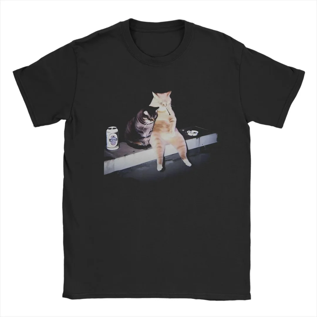 

Smoking Cat Meme T Shirts Cigarette Stupid Brainrot Tops Summer Pure cotton Men's T-Shirt Children's Clothing Tee Y2k Woman