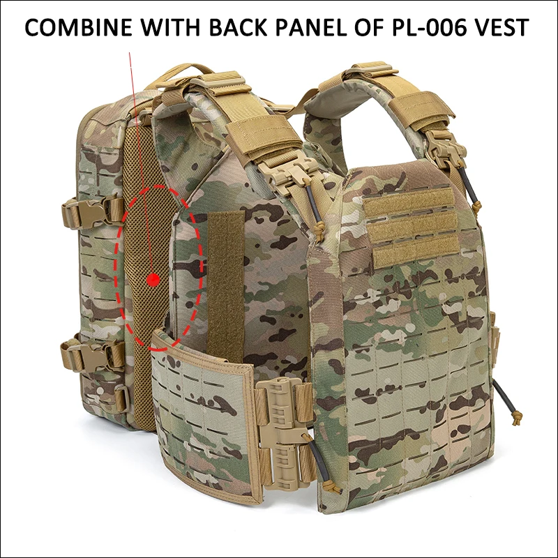 Nylon Tactical Backpack, Molle Plate Carrier Bag, Light Weight, Hiking Rucksack, Compatible with Tactical Vest, 1000D