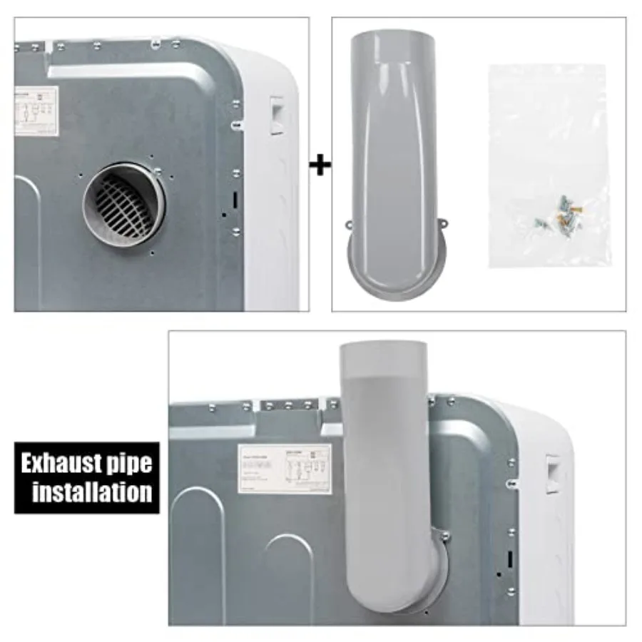 Portable Laundry Dryer 3.22 cu ft Compact Front Load Stainless Steel Clothes Dryer with Exhaust Pipe LCD Control Panel a