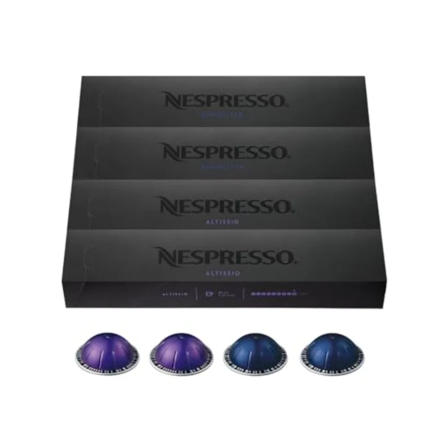 

Капсулы Nespresso Vertuo: Набор эспрессо различной степени обжарки (средняя и темная), 40 штук, порции по 1,35 унции.