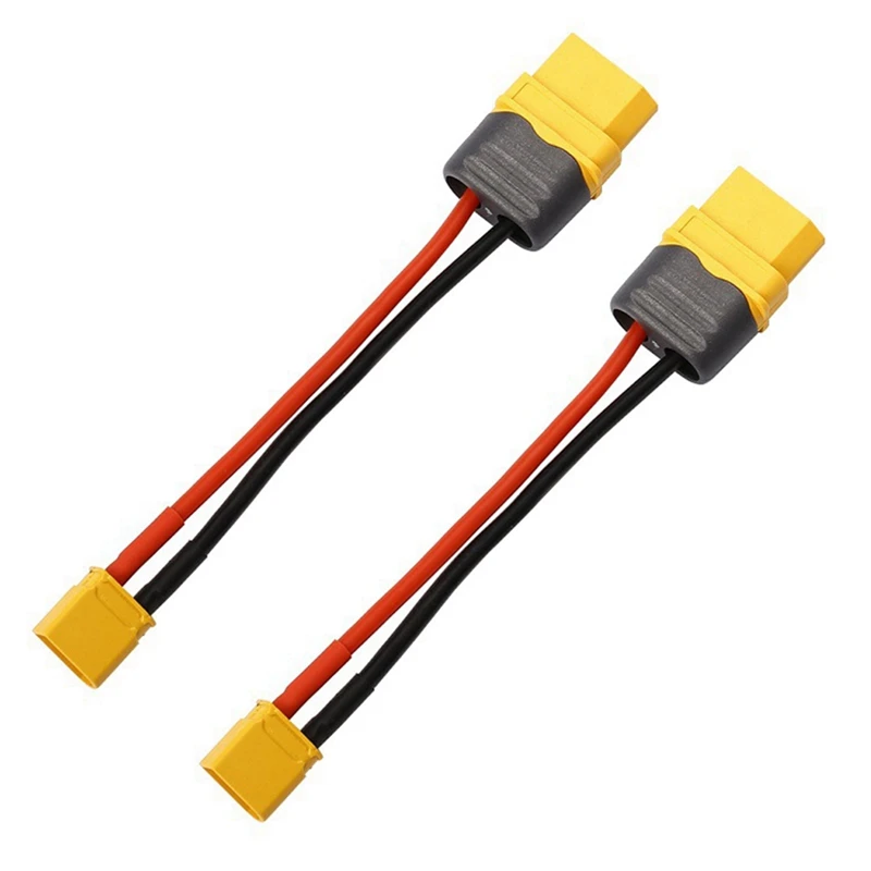 DT18 RC Battery Cable for Amass XT60 to XT30 T-Plug Adapter, Male Female Connector with 16AWG Silicone Wire 100mm, 2 Pack