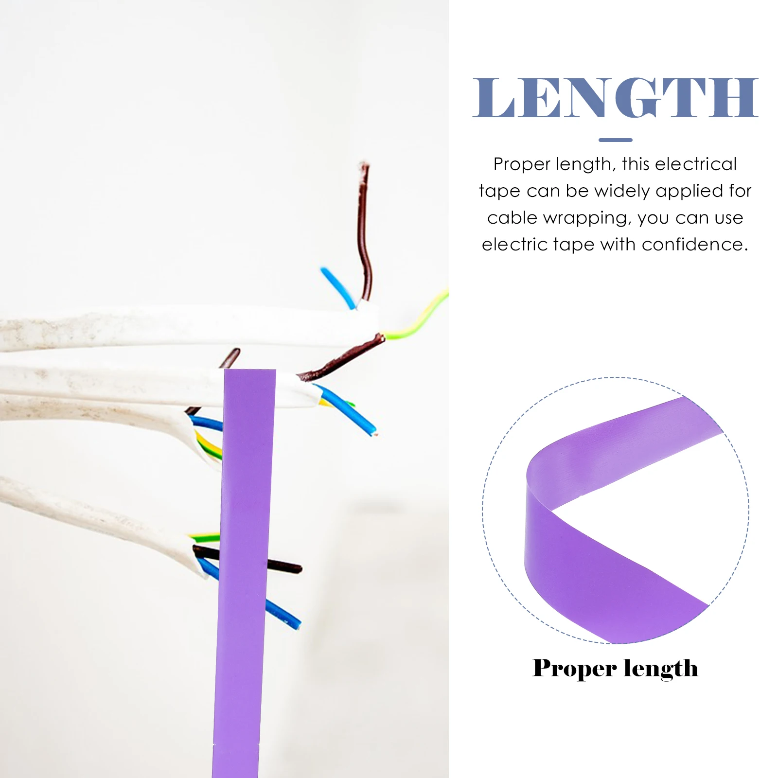 

1 Roll Purple Electrical Tape Wire Insulation Self Adhesive Insulating Electric Tape For Automotive Diy Home Use