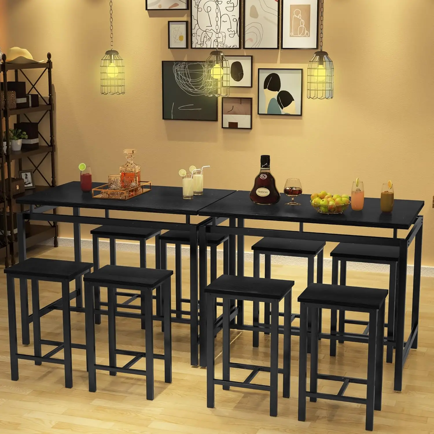 Bar Table Set, 5-Piece Dining TablesSet for 4, Modern Kitchen Table and Chairs Set Dinette Dinner Tables Set for Home