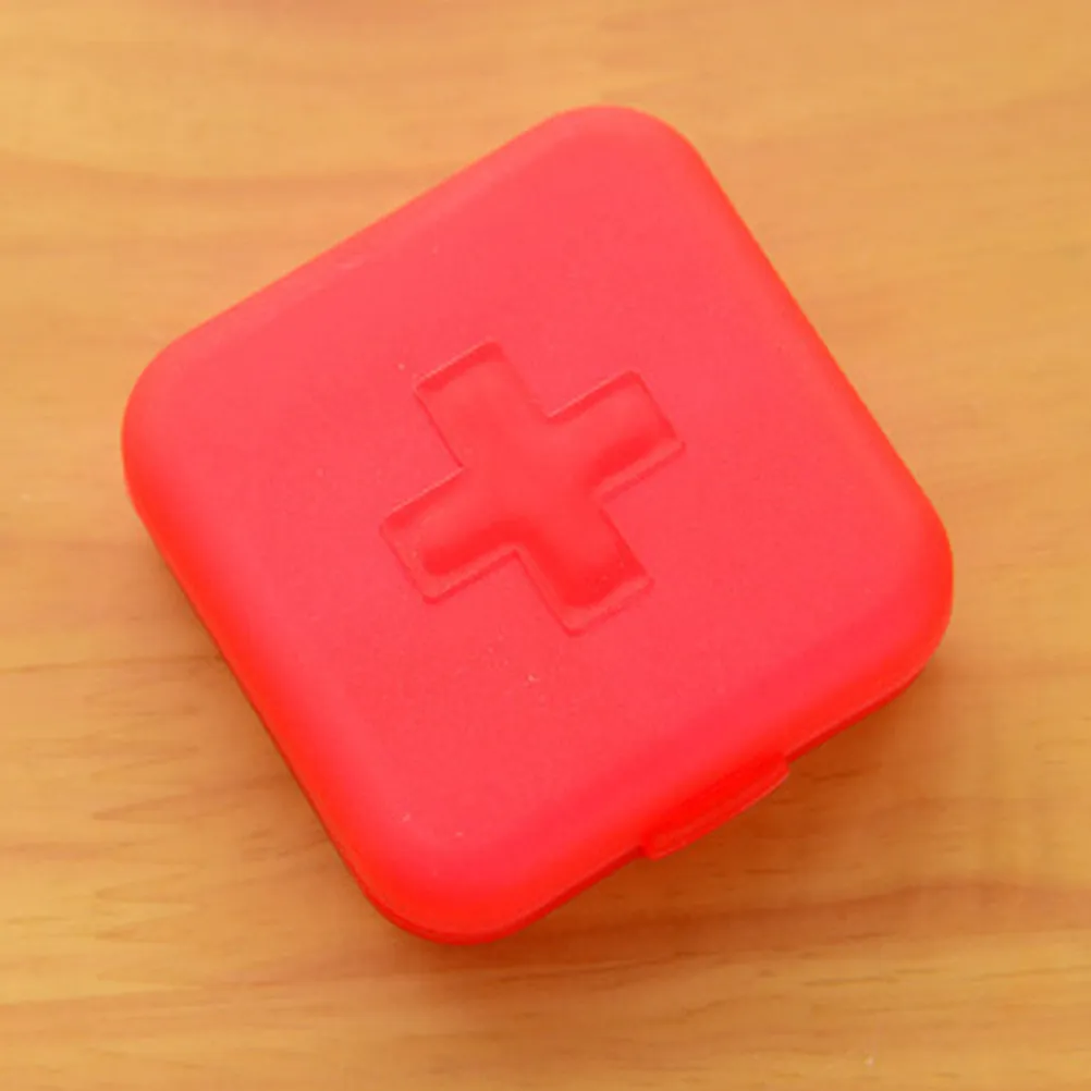 

Портативный органайзер для таблеток на 4 отделения, 4 шт., прозрачный пластиковый контейнер для лекарств с одной крышкой, удобный для ежедневного использования