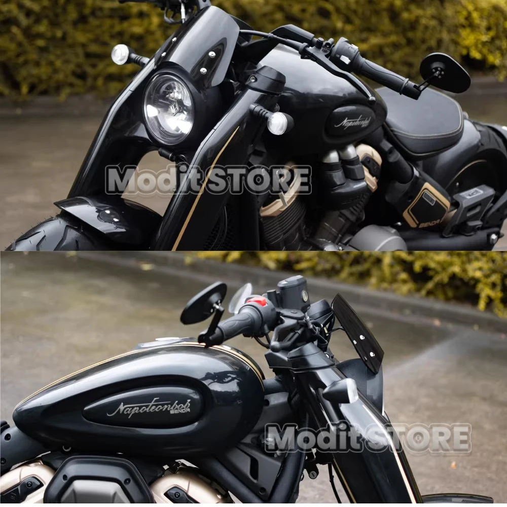 Motorcycle Retro Screen Headlight Fairing Windshield Cover Accessories For BENDA NAPOLEON BOB 500 Napoleon500