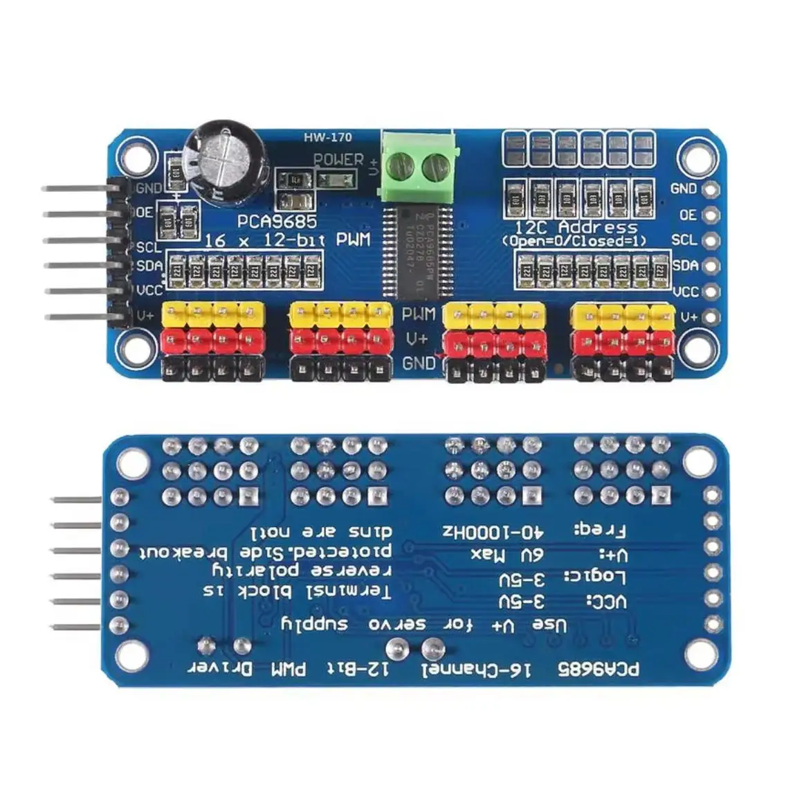 1pcs PCA9685 16 Channel 12-bit PWM Servo motor Driver I2C Module Robot
