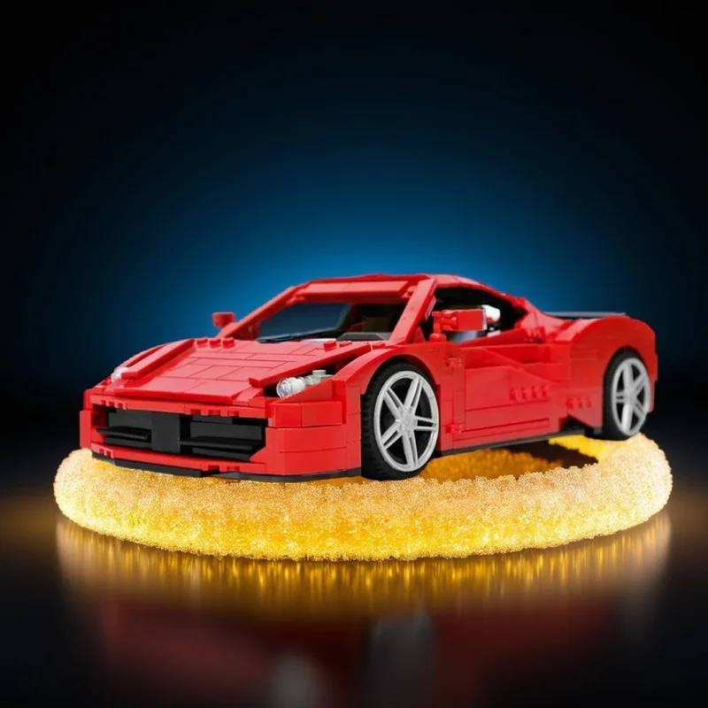 

960PCS MOC City Champions Super Car Racing 458 Italia Model Technology DIY Assembly Building Blocks Display Birthday Gift Home