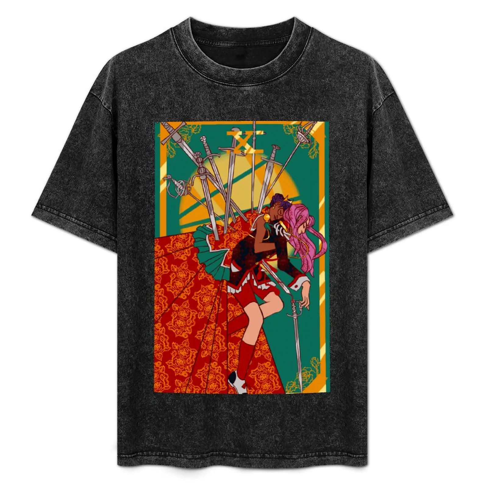 

Utena Ten of Swords T-Shirt Plus Size Loose Short Sleeve Top