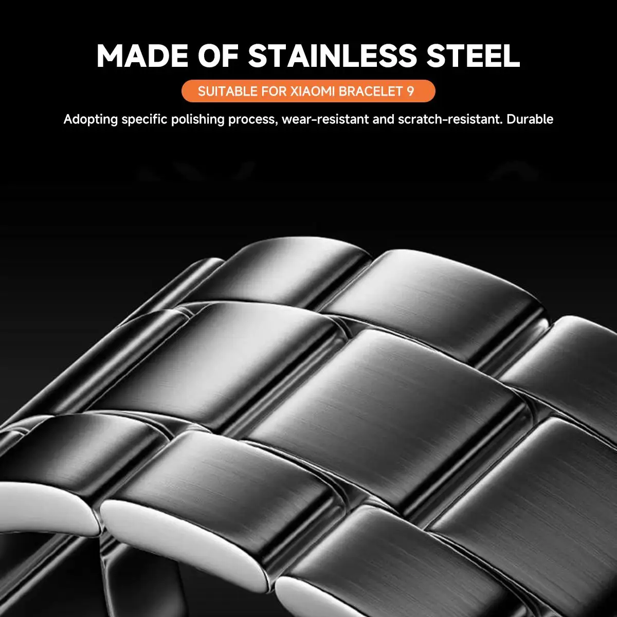 샤오미 미 밴드 9 10용 메탈 밴드, 스테인리스 스틸 슬림 비즈니스 스트랩, 샤오미 밴드 8 스포츠 팔찌 액세서리