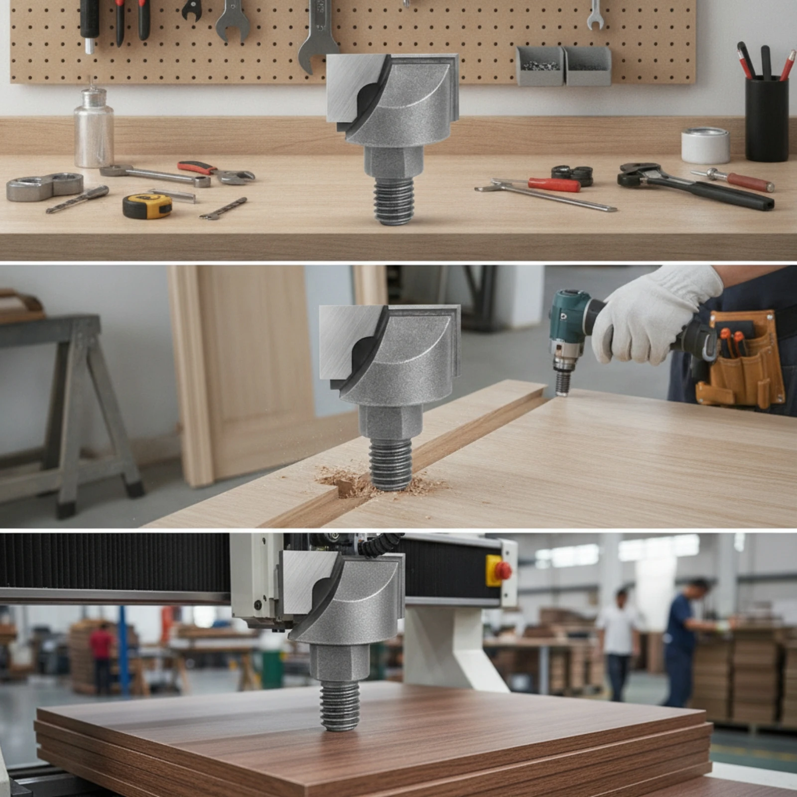 Woodworking Drill Bits - 木製ドアロック用溝切りカッター、ネジ付きシャンク、ほぞ穴ロックカッタービットツール、段付きで正確、施工業者向け