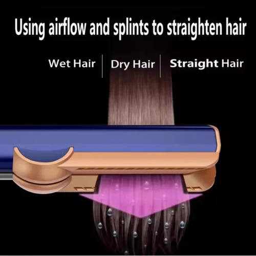 Imagen 2 del producto Plancha y secador de pelo profesional 2 en 1 de iones negativos, peine de peinado para el cuidado del cabello, herramienta de alisado y secado todo en uno