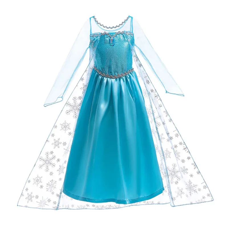 Rainha da neve elsa vestidos para meninas trajes crianças cosplay halloween princesa crianças vestidos roupas vestidos de festa roupas 2-10 anos