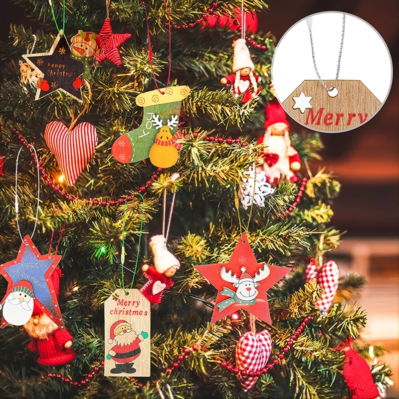 Christmas Ornament Hangers with Snap Christmas Tree Hanging Decorations Ropes Christmas Party Hanging Strings DIY Tag Label Line