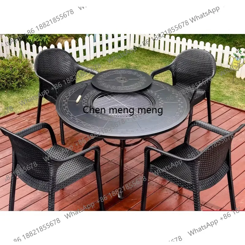 Outdoor tables and chairs Garden courtyard Open-air terrace Leisure electric baking Carbon baking tables and chairs Outdoor