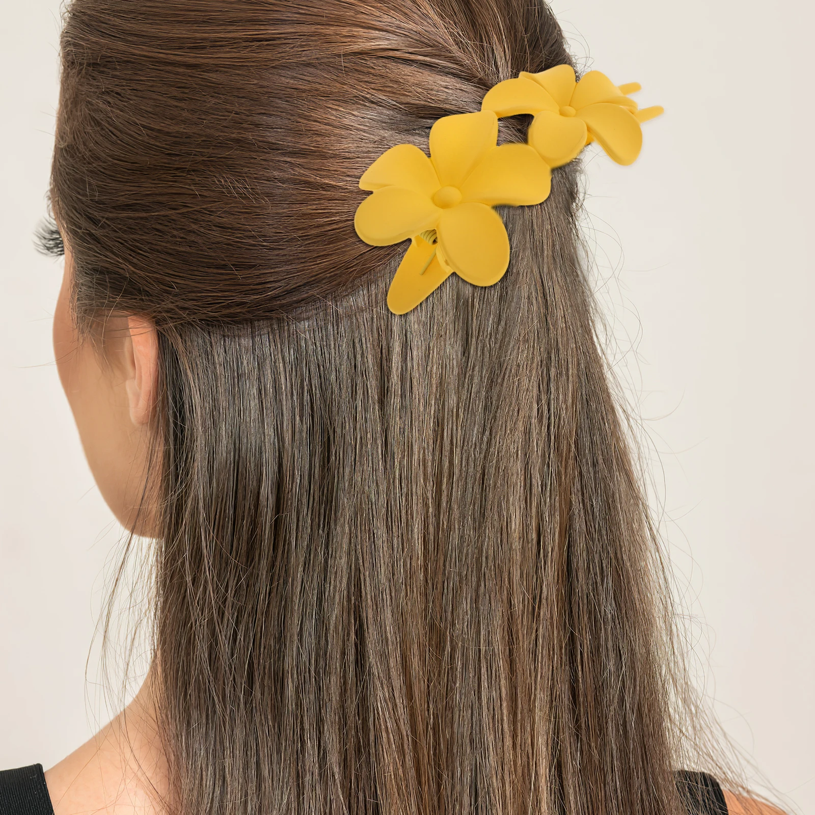 

Flower Claw Clips Decorative Hair Clips for Girls Aesthetic Women Yellow Stylish Jaw Clip Thick Curly Bangs Pin
