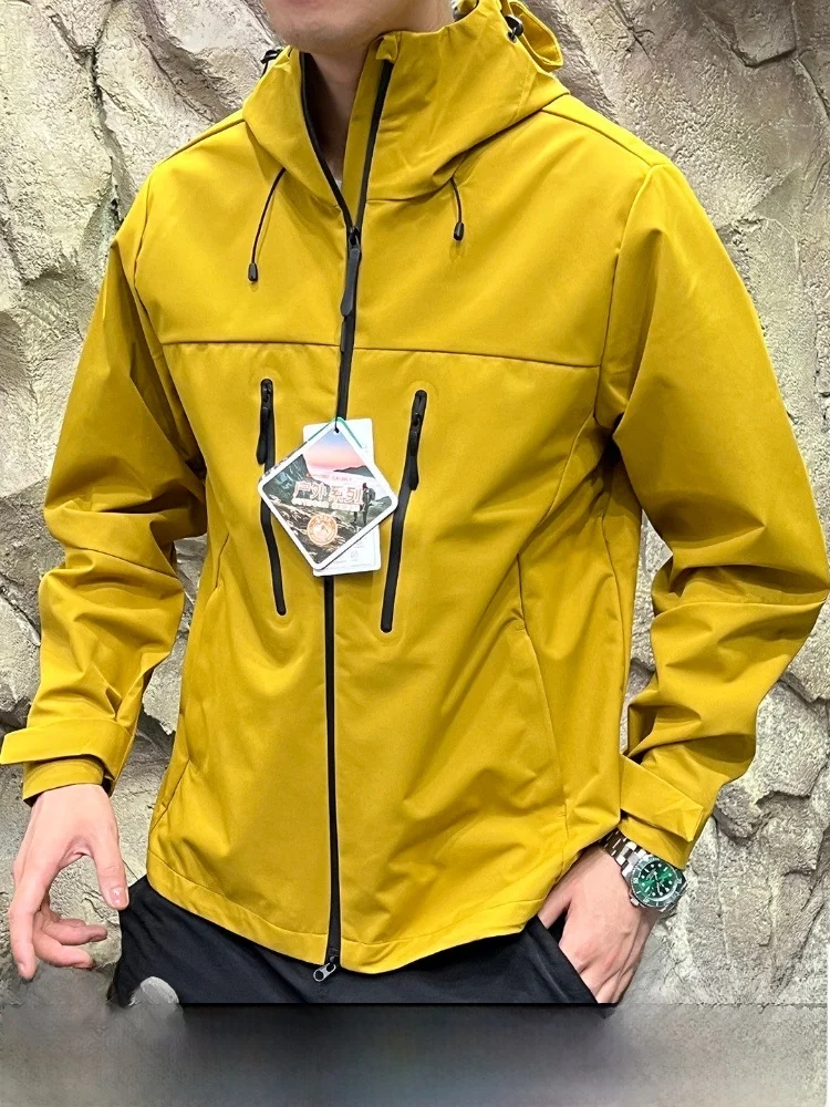

Outdoor Men's Softell Jaet Autumn New Arrival 3D Tailoring Pred Zipper Hooded Lightweight Breathable Polyester Fiber