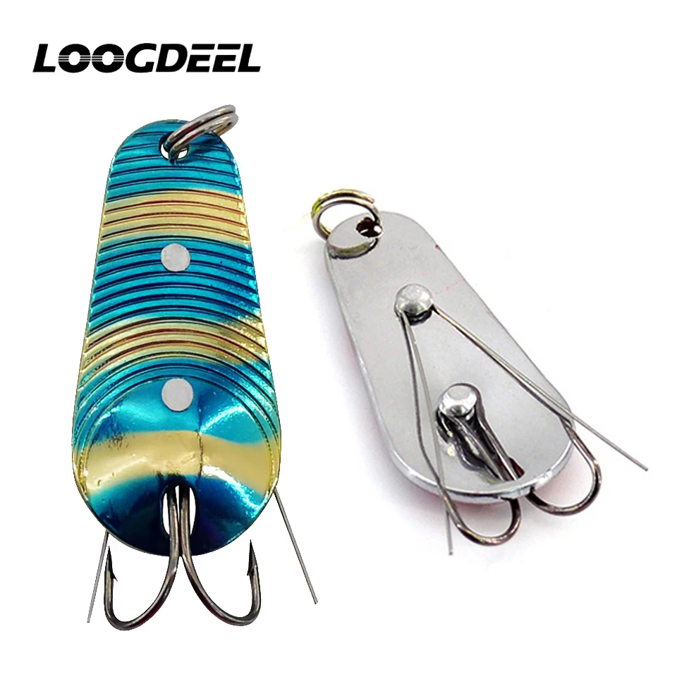 LOOGDEEL 1Pcs 50mm 14g Metal Spoon Trout Lure Fishing Wobblers Spinner Bait Fishing Spinning Fishing Bait Artificial Hard Bait