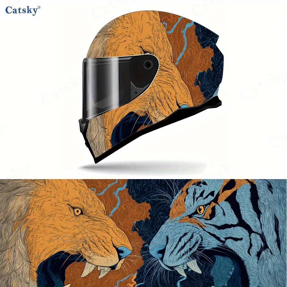 

Интенсивный животный дуэль художественный шлем, защитная наклейка из ПВХ, внешний декоративный аксессуар для мотоциклетного шлема, водонепроницаемый и самоклеящийся