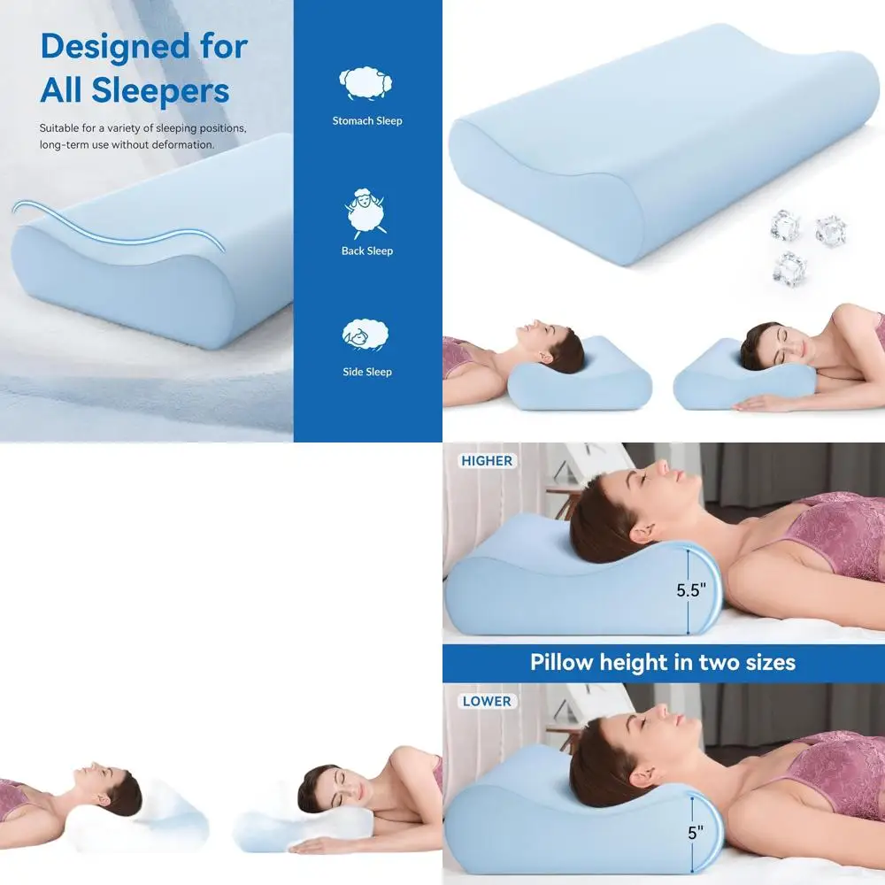 

Контурная подушка из пены с эффектом памяти King Size для облегчения боли в шее, ортопедическая поддержка для сна по бокам, спине и живота