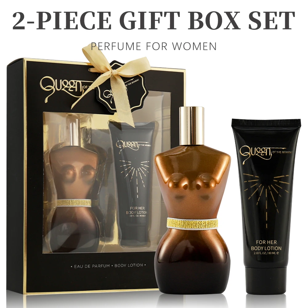 Conjuntos de fragancias para mujer, Set grande de loción corporal Queen of the Moment 2, espray EDP, 3,4 fl.oz, 2,8 fl.oz, regalo de piezas