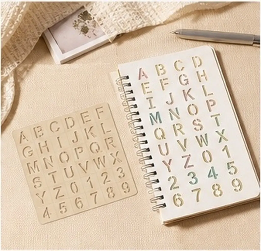1Set Large Alphabet Stencils Letter and Number Painting Templates Reusable Eco Friendly Smooth Edge DIY Drawing Tool for