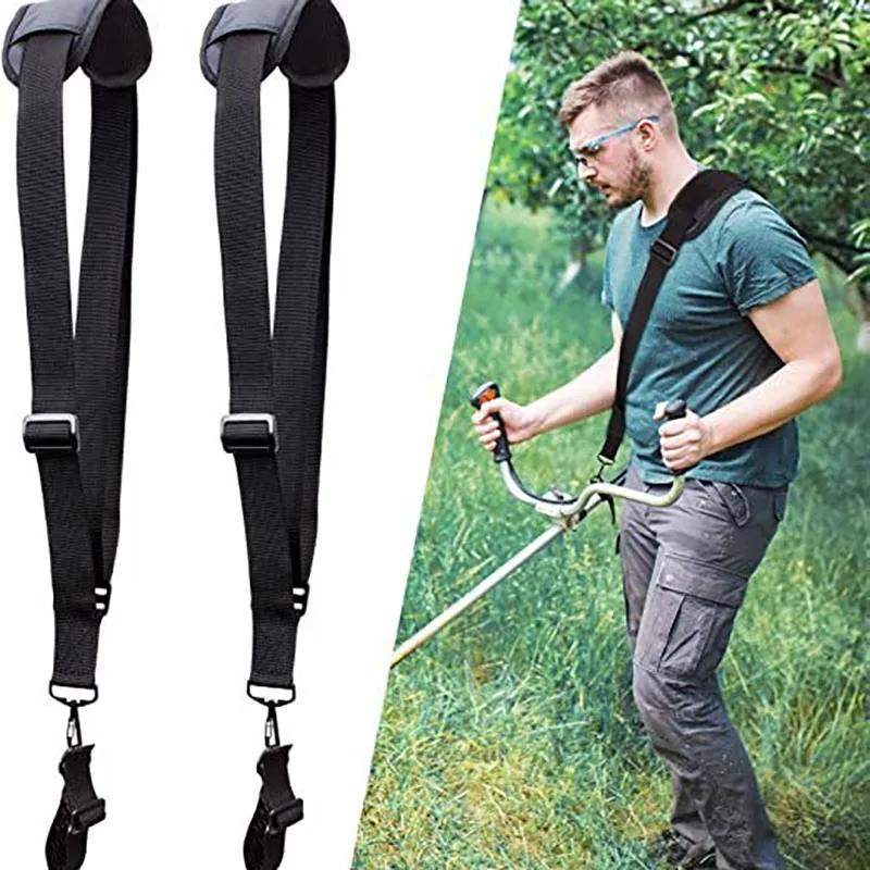 Nylon lawn mower shoulder strap universal garden tool accessories backpack side hanging lawn mower strap black firm