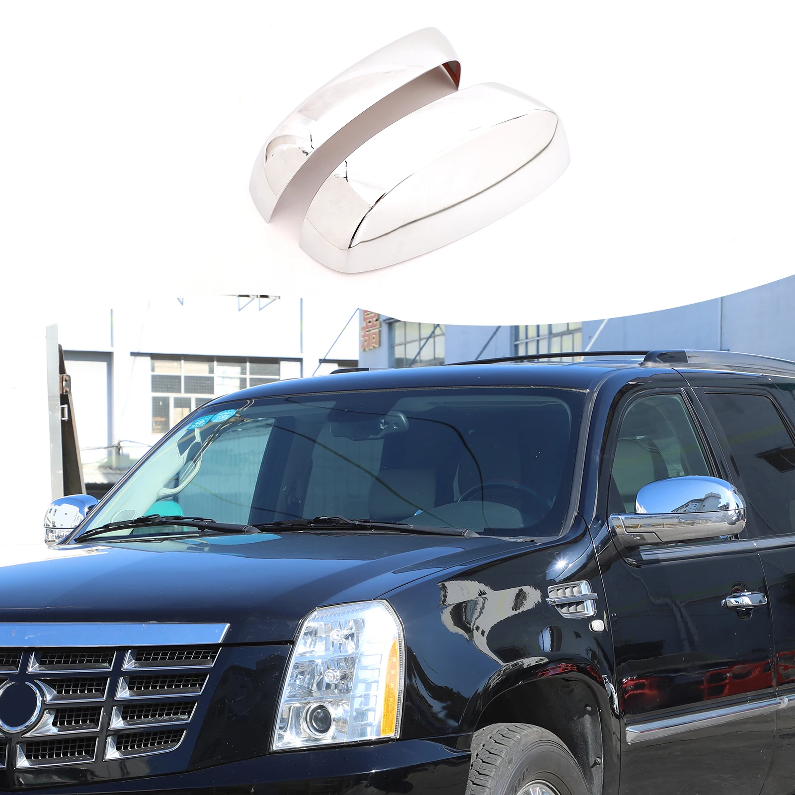 

For Cadillac Escalade 2007-2014 Car Rearview Mirror Trim Cover Side Mirror Rain Eyebrow Cover Trim Sticker Car Accessories