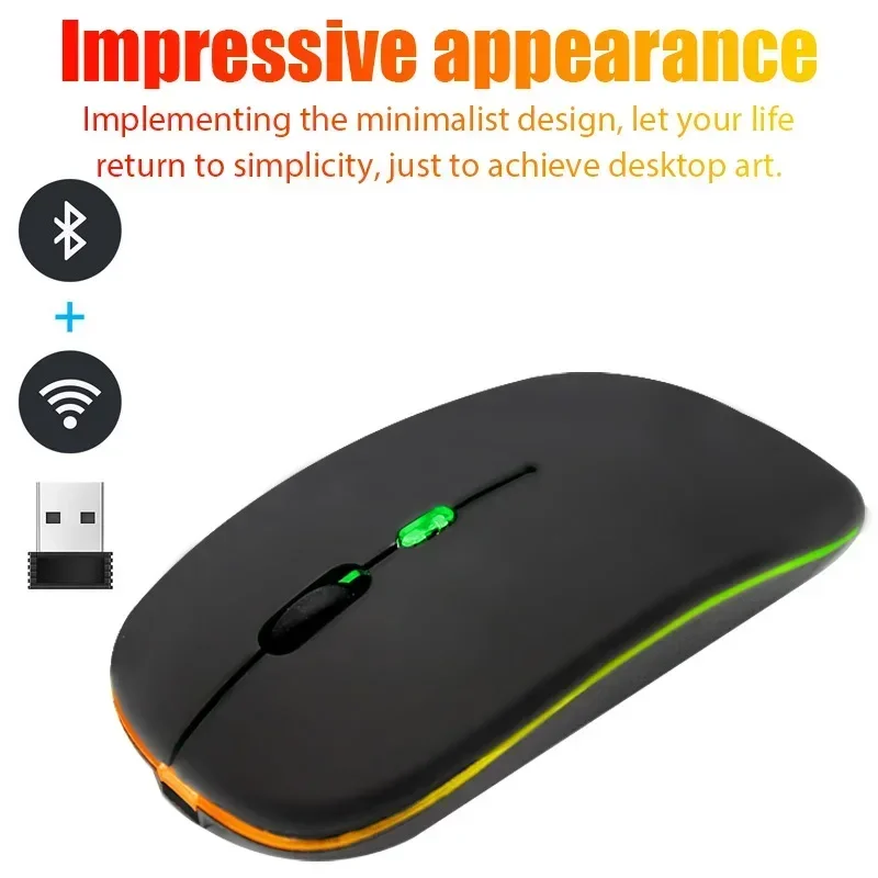 Wireless Bluetooth Silent Mouse Pc Gamer 4000 DPI For MacBook Tablet Computer Laptop PC Mice Slim Quiet 2.4G Wireless Mouse