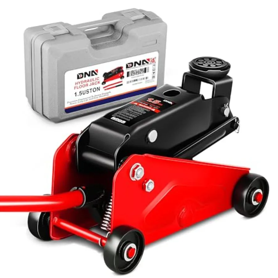 

Low Profile Hydraulic Trolley Service/Floor Jack 1.5 Ton 3000 lbs Ccity Lifting Range 5.5"-15.35" Red TOOLS-00675-RD