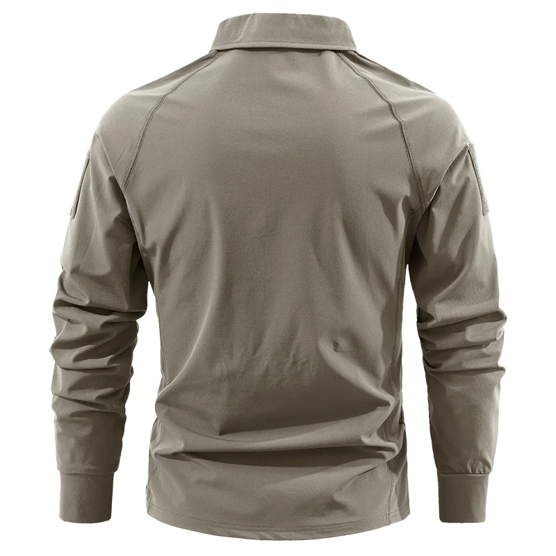 Men's Long Sleeve Combat Shirt Men 1/4 Zip Tactical Long-sleeved T-shirt Tops Outdoor Quick Dry Hunting Training Hiking T-shirts image 4