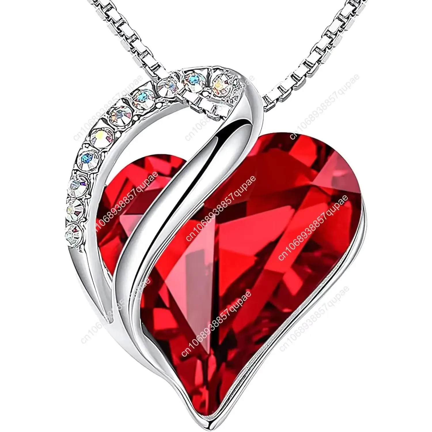 

Leafael Necklaces for Women, Infinity Love Heart Pendant with Birthstone Crystals, Jewelry Gifts for Wife, Silver Plated 18 + 2