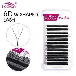 FADVAN 6D/8D W Eyelashes Double Layer 4D 3D Shape Extensions 8-154mm Natural Soft Volume Fan 0.07D 8D Pre-made