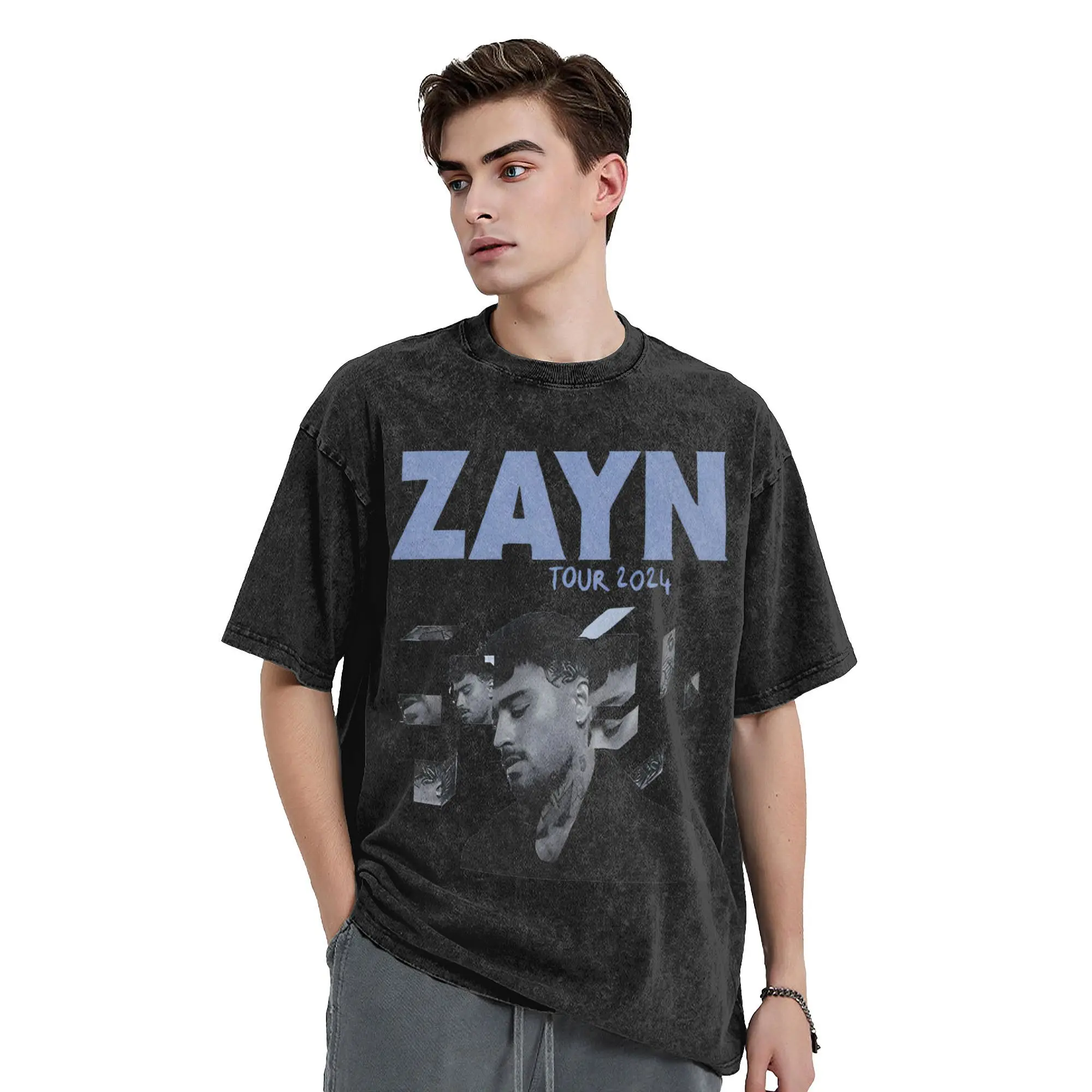 Summer zayn malik music singer  Washed T Shirt Accessories Oversize T-Shirts  Men Women Tee