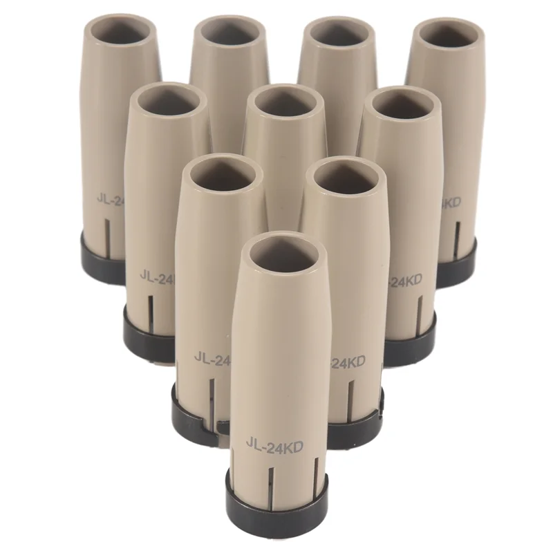 [NEWA64Z!】 10Pcs 24KD Coated Protective Gas Nozzle Pure Non-Stick European Airless Protective Cover For MB MIG Welding Torch 250