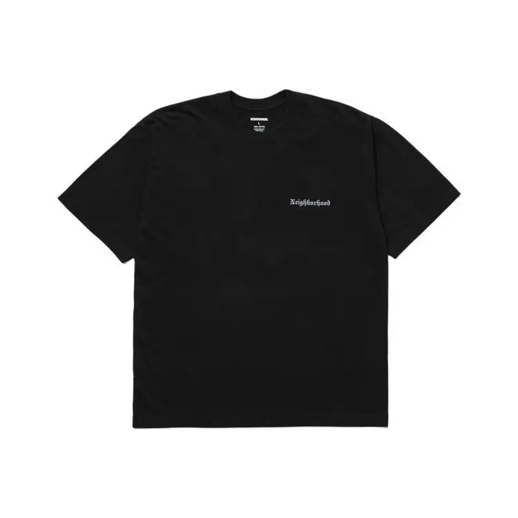NEIGHBORHOOD Trendy Chain Pony Print Crewneck Summer Short Sleeve T-Shirt, Couple Pure Cotton Casual Top