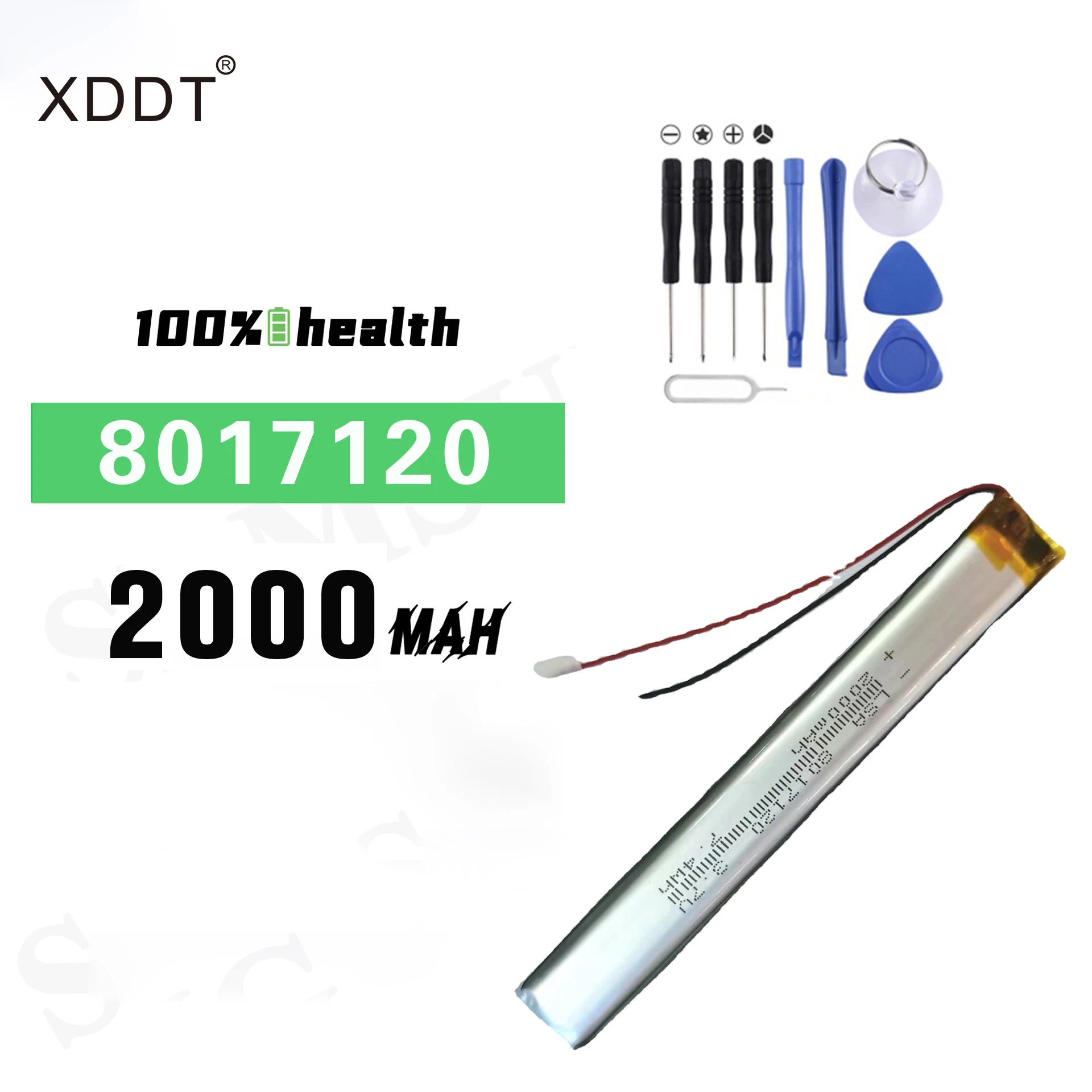 

8017120 3.7V 2000mAh Li Polymer Battery lipo cellS For light point reading pen wardrobe light emergency light water replenisher