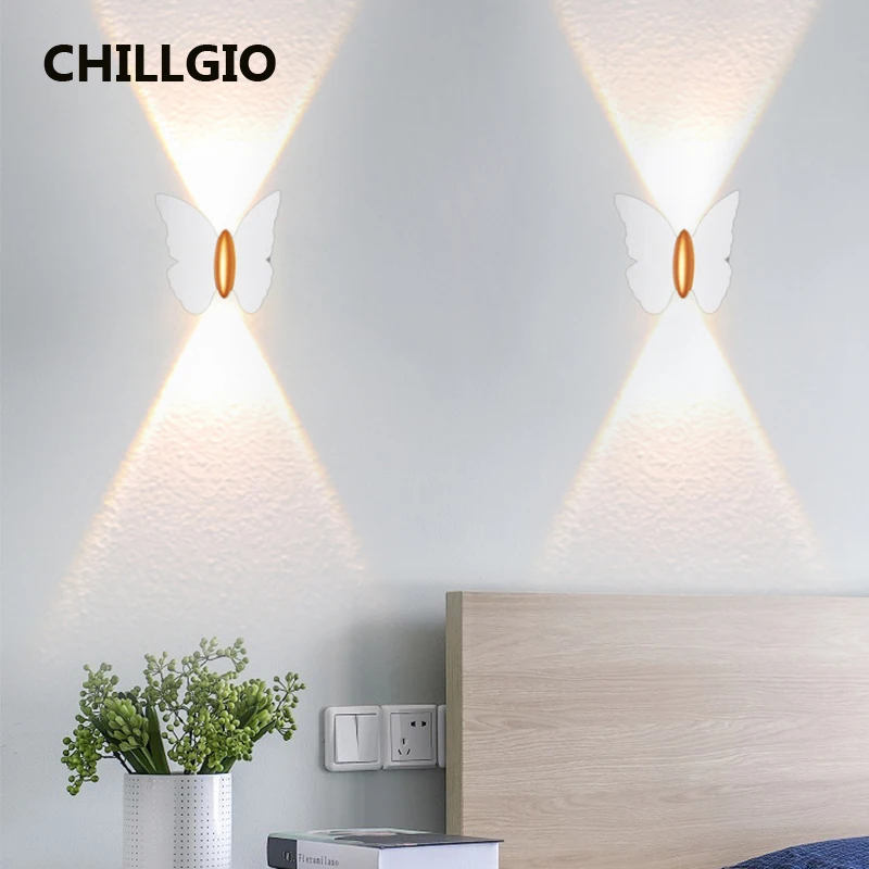 MiniInTheBox LGIO-Applique Murale LED Papillon, Éclairage Nordique, Décor de Salon, Moderne, Étanche, Nik, Aluminium, Haut vers le Bas