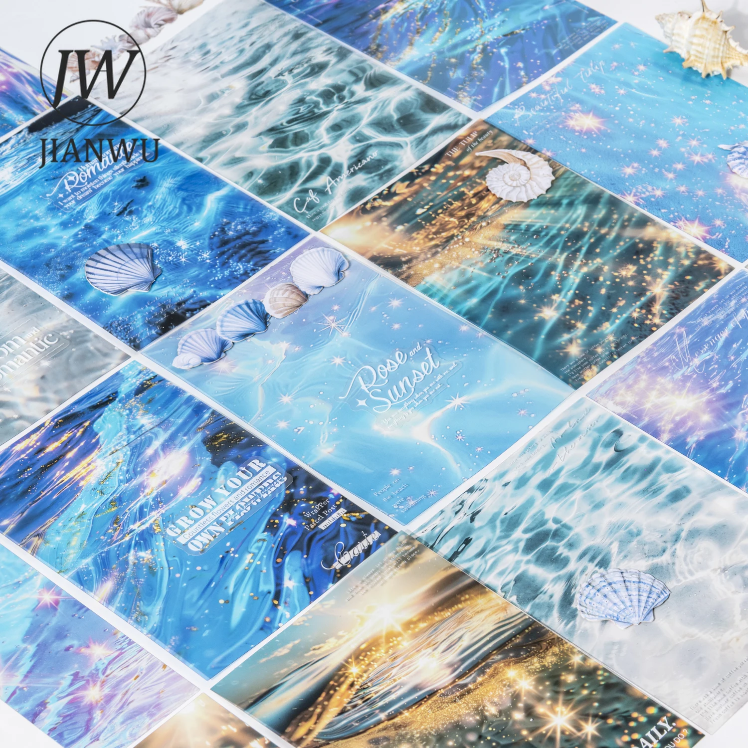 

JIANWU Immersive Sea Viewing Series, винтажные лучи воды, пейзажный материал, коллаж, наклейка для скрапбукинга, креативный журнал, канцелярские принадлежности