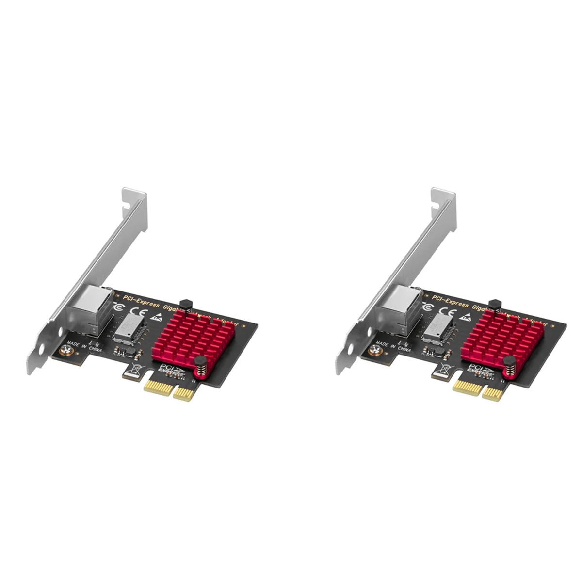 2X PCIE Card Gigabit Network Card 10/100/1000Mbps RJ45 Wired Network Card PCI-E Network Adapter LAN Card